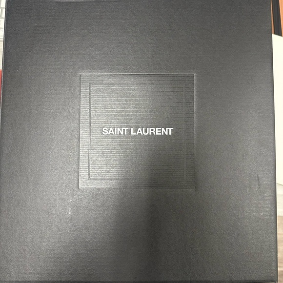 BNIB - Saint Laurent Bedford Tweed & Leather Turquoise Mid Top Sneakers - Size 7 - Picture 11 of 12